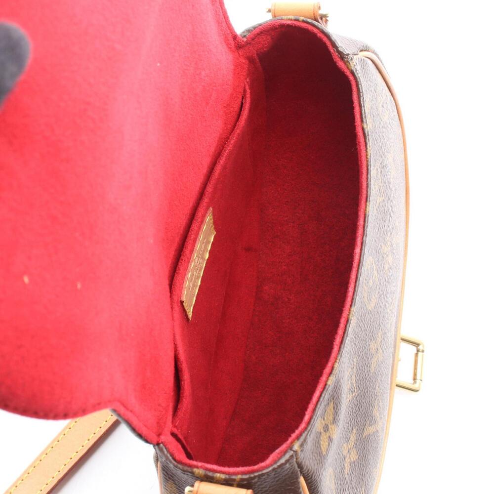 Louis Vuitton Tambourin Bag Monogram Canvas Shoulder Leather Brown